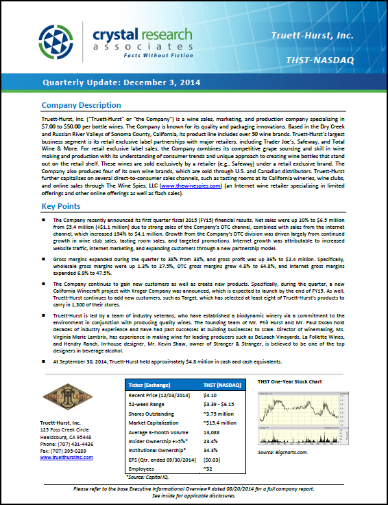 Truett-Hurst Quarterly Update Cover